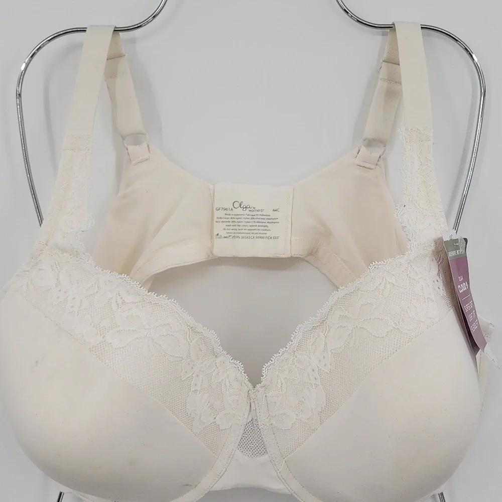 OLGA Cloud 9 Ivory Lace Underwire Contour‎ Bra 44C NWT